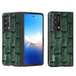 For Honor Magic VS2 ABEEL Genuine Leather Mahjong Pattern Black Edge Phone Case(Green)