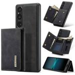 For Sony Xperia 1 V DG.MING M1 Series 3-Fold Multi Card Wallet + Magnetic Phone Case(Black)
