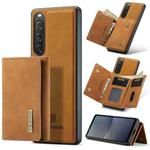 For Sony Xperia 10 V DG.MING M1 Series 3-Fold Multi Card Wallet + Magnetic Phone Case(Brown)