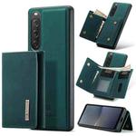 For Sony Xperia 10 V DG.MING M1 Series 3-Fold Multi Card Wallet + Magnetic Phone Case(Green)