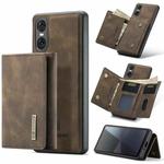 For Sony Xperia 10 VI DG.MING M1 Series 3-Fold Multi Card Wallet + Magnetic Phone Case(Coffee)