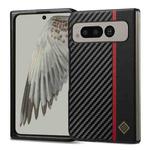 For Google Pixel Fold LC.IMEEKE 3 in 1 Carbon Fiber Texture Shockproof Phone Case(Black)