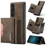 For Sony Xperia 1 VI DG.MING M2 Series 3-Fold Multi Card Bag + Magnetic Phone Case(Coffee)