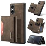 For Sony Xperia 10 VI DG.MING M2 Series 3-Fold Multi Card Bag + Magnetic Phone Case(Coffee)