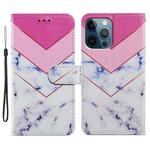 For iPhone 15 Pro Colored Drawing Leather Phone Case(Smoke Marble)