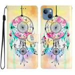 For iPhone 15 Colored Drawing Leather Phone Case(Dream Catcher)