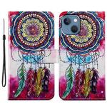 For iPhone 15 Colored Drawing Leather Phone Case(Dreamcatcher)