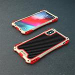 For iPhone XS Max R-JUST AMIRA Shockproof Dustproof Waterproof Metal Protective Case(Gold Red)