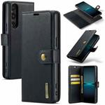 For Sony Xperia 1 V DG.MING Crazy Horse Texture Detachable Magnetic Leather Phone Case(Black)