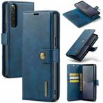 For Sony Xperia 10 V DG.MING Crazy Horse Texture Detachable Magnetic Leather Phone Case(Blue)