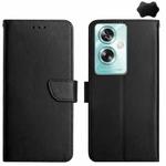 For OPPO Reno11 F 5G/F25 Pro 5G HT02 Genuine Leather Fingerprint-proof Flip Phone Case(Black)