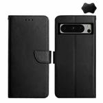 For Google Pixel 8 Pro HT02 Genuine Leather Fingerprint-proof Flip Phone Case(Black)