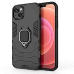 For iPhone 15 Plus Shockproof PC + TPU Holder Phone Case(Black)