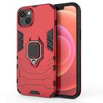 For iPhone 15 Plus Shockproof PC + TPU Holder Phone Case(Red)