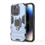 For iPhone 15 Pro Shockproof PC + TPU Holder Phone Case(Navy Blue)