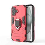 For iPhone 16 Shockproof PC + TPU Holder Phone Case(Red)