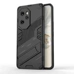 For Honor 100 Pro 5G Punk Armor 2 in 1 PC + TPU Phone Case with Holder(Black)