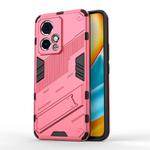 For Honor 90 GT 5G Punk Armor 2 in 1 PC + TPU Phone Case with Holder(Light Red)