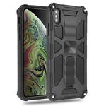 For iPhone XS Max Shockproof TPU + PC Magnetic Protective Case with Holder(Black)