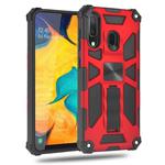 For Samsung Galaxy A20 / A30 Shockproof TPU + PC Magnetic Protective Case with Holder(Red)