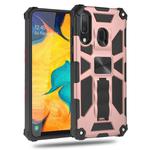 For Samsung Galaxy A20 / A30 Shockproof TPU + PC Magnetic Protective Case with Holder(Rose Gold)