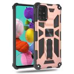 For Samsung Galaxy A51 Shockproof TPU + PC Magnetic Protective Case with Holder(Rose Gold)