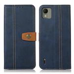 For Nokia C110 4G Stitching Thread Calf Texture Leather Phone Case(Blue)