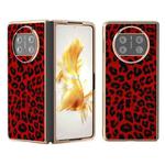 For Huawei Mate X3 Nano Plating Leopard Print Phone Case(Red)