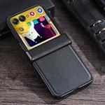 For Motorola Razr 40 Ultra Three-stage Folding Leather Texture Phone Case(Black)