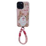 For iPhone 14 Pro Max 2 in 1 Wristband Phone Case(Licking Cat)