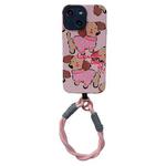 For iPhone 14 2 in 1 Wristband Phone Case(Clothed Dog)