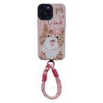 For iPhone 12 Pro 2 in 1 Wristband Phone Case(Licking Cat)