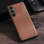 For Samsung Galaxy S23 FE 5G Cloth Texture PU + TPU Phone Case(Brown)
