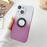 For iPhone 14 Plus Two-color Gradient MagSafe TPU Phone Case(White+Purple)