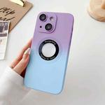 For iPhone 14 Plus Two-color Gradient MagSafe TPU Phone Case(Purple+Blue)