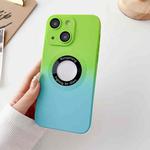 For iPhone 14 Plus Two-color Gradient MagSafe TPU Phone Case(Green+Blue)