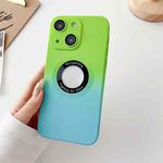 For iPhone 14 Two-color Gradient MagSafe TPU Phone Case(Green+Blue)