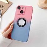 For iPhone 14 Two-color Gradient MagSafe TPU Phone Case(Pink+Blue)