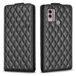 For Nokia C22 Diamond Lattice Vertical Flip Leather Phone Case(Black)