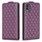 For Nokia C32 Diamond Lattice Vertical Flip Leather Phone Case(Dark Purple)