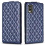 For Nokia C32 Diamond Lattice Vertical Flip Leather Phone Case(Blue)