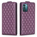 For Nokia G21 / G11 Diamond Lattice Vertical Flip Leather Phone Case(Dark Purple)