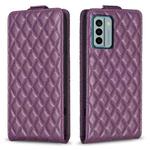 For Nokia G22 Diamond Lattice Vertical Flip Leather Phone Case(Dark Purple)