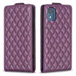 For Nokia C02 Diamond Lattice Vertical Flip Leather Phone Case(Dark Purple)