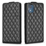 For Nokia C02 Diamond Lattice Vertical Flip Leather Phone Case(Black)