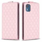 For Nokia C02 Diamond Lattice Vertical Flip Leather Phone Case(Pink)