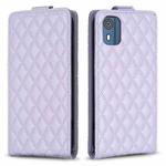 For Nokia C02 Diamond Lattice Vertical Flip Leather Phone Case(Purple)