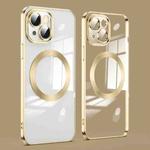 For iPhone 15 Lens Protector MagSafe Electroplated Phone Case(Gold)