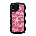 For iPhone XS Max Wavy Lambskin Love TPU Phone Case(Pink)