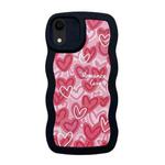 For iPhone XR Wavy Lambskin Love TPU Phone Case(Pink)